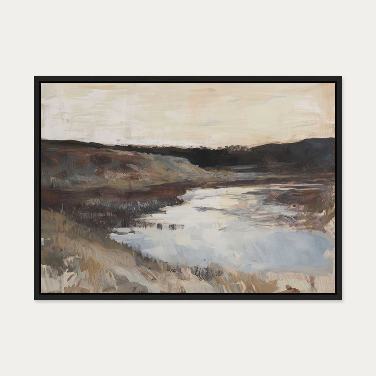 Dusk Seascape Canvas Art — 50 x 70 cm — Black Frame
