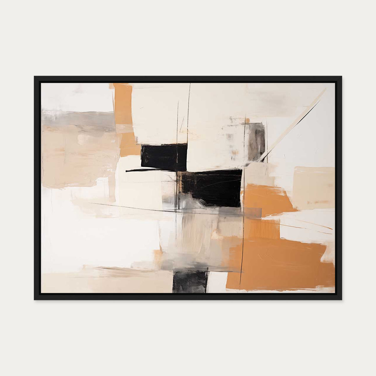 Geometric Harmony Canvas Art — 50 x 70 cm — Black Frame