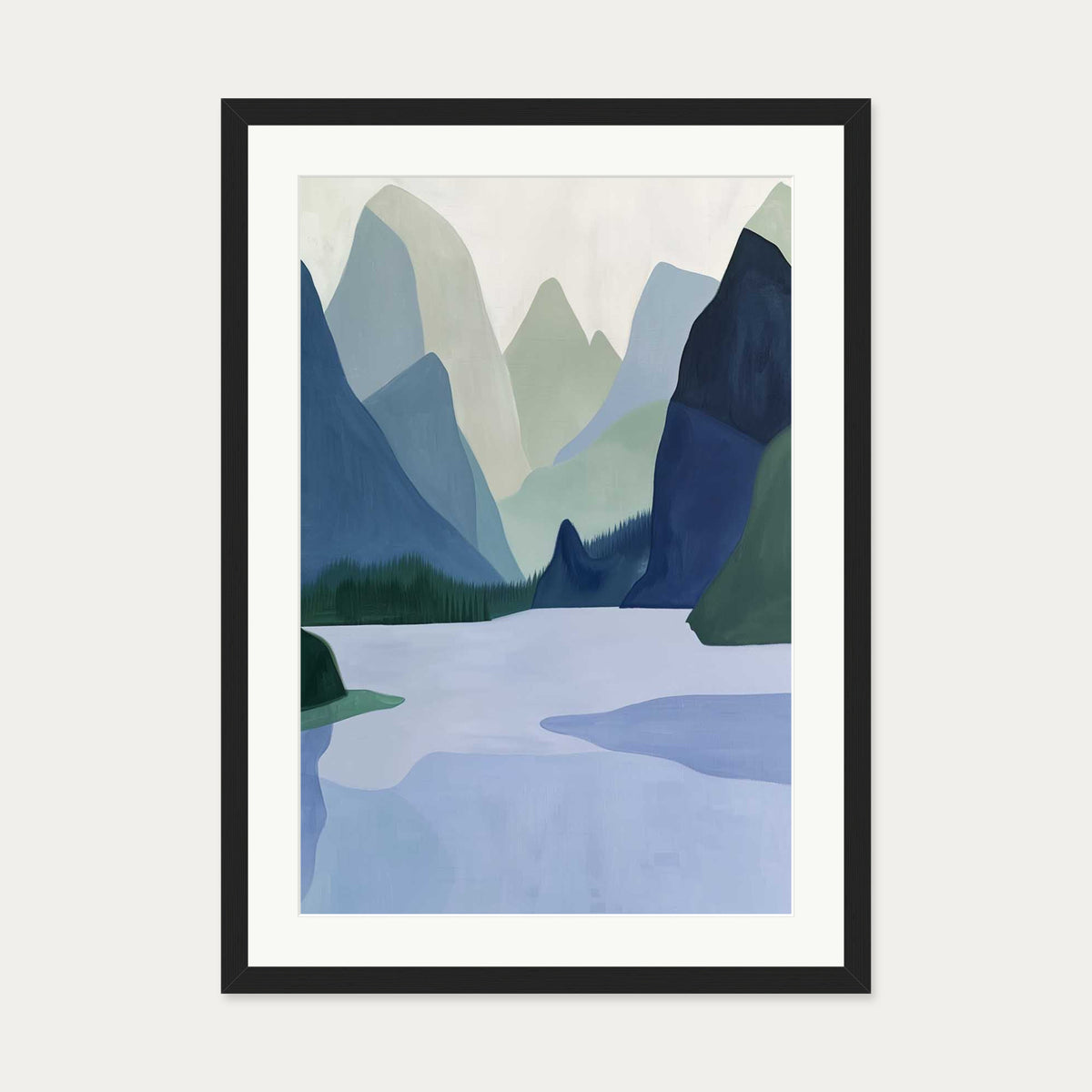The Lake Wall Art Print — 50 x 70 cm — Black Frame