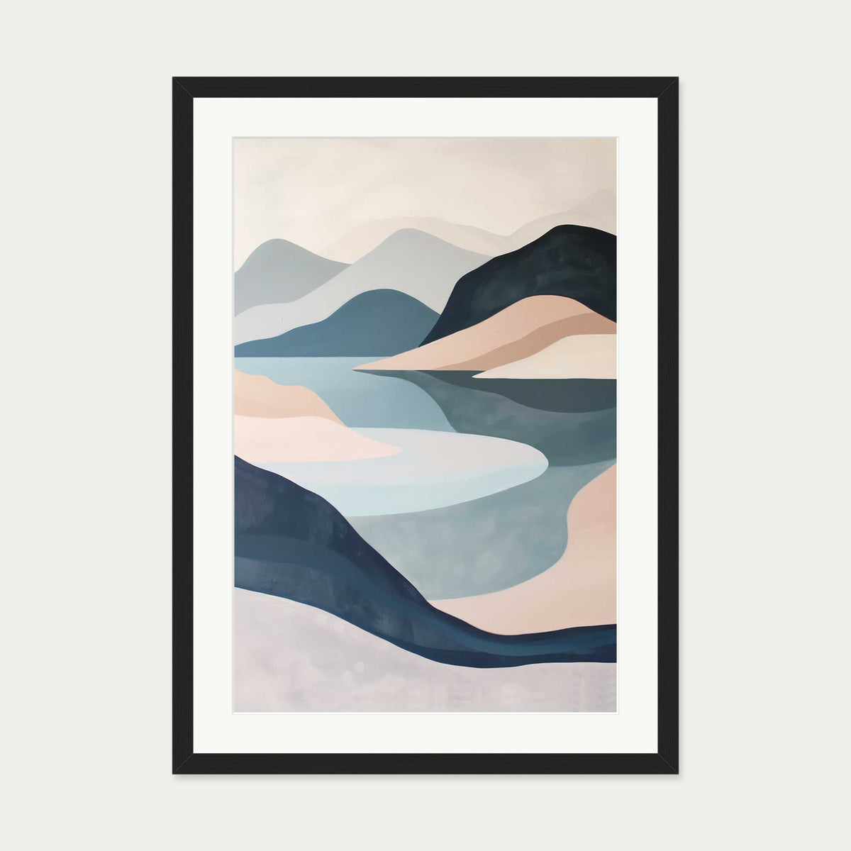 Mountain Range Wall Art — 50 x 70 cm — Black Frame