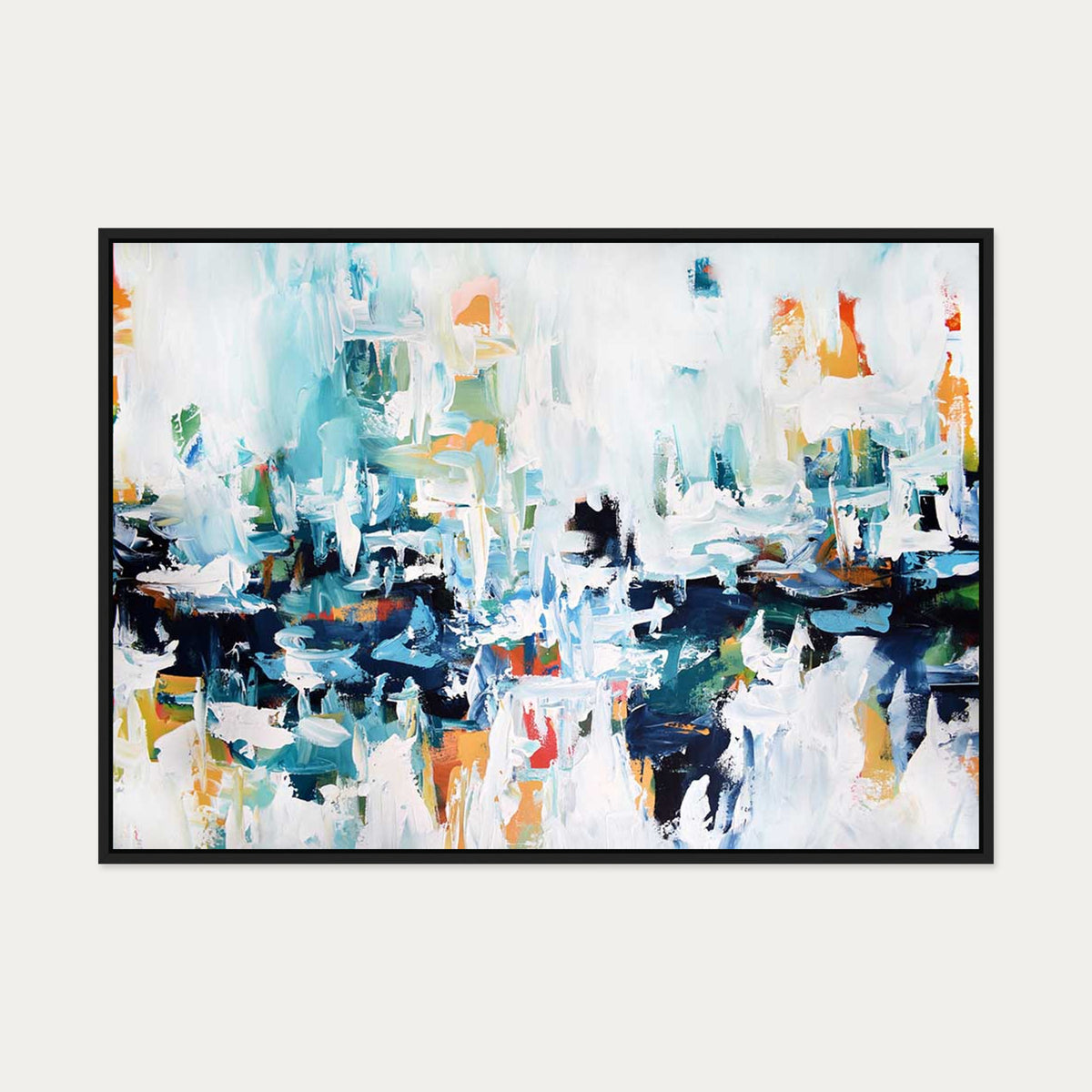 Abstract 153 Canvas Art — 70 x 100 cm — Black Frame