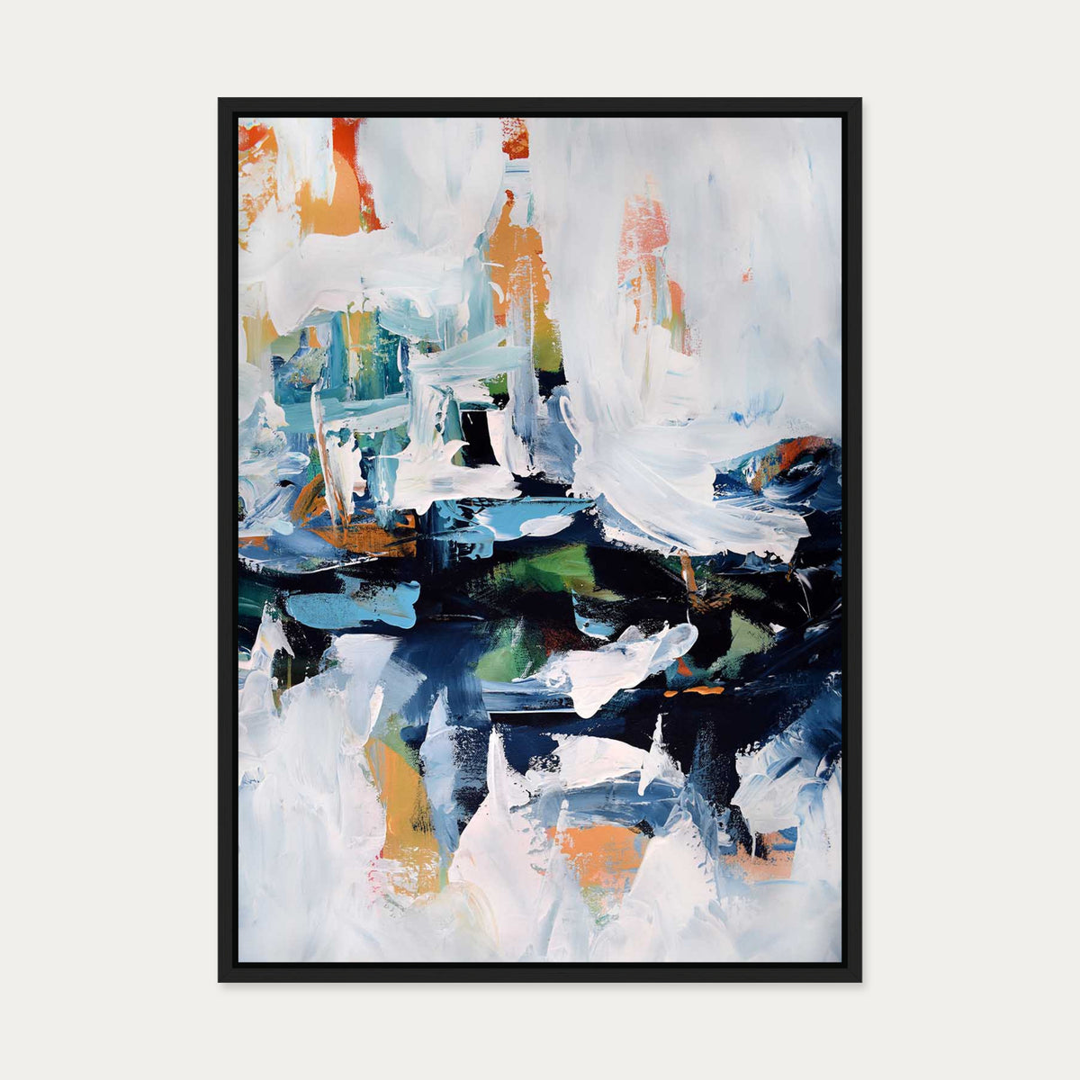 Abstract 155 Canvas Art — 50 x 70 cm — Black Frame