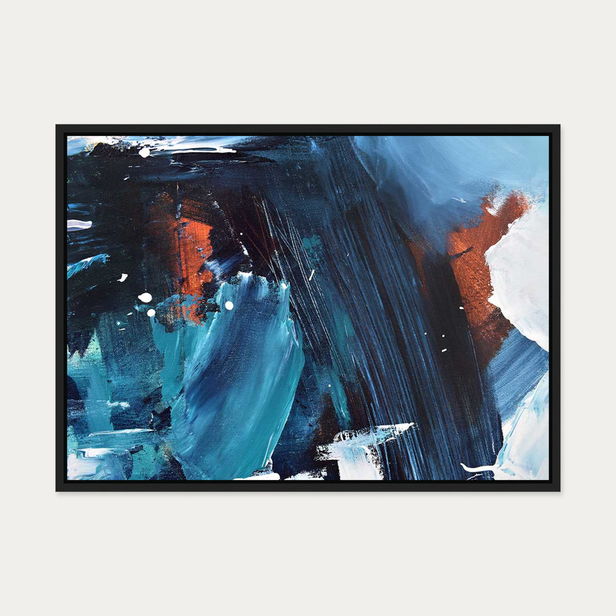 Abstract 185 Canvas Art — 50 x 70 cm — Black Frame