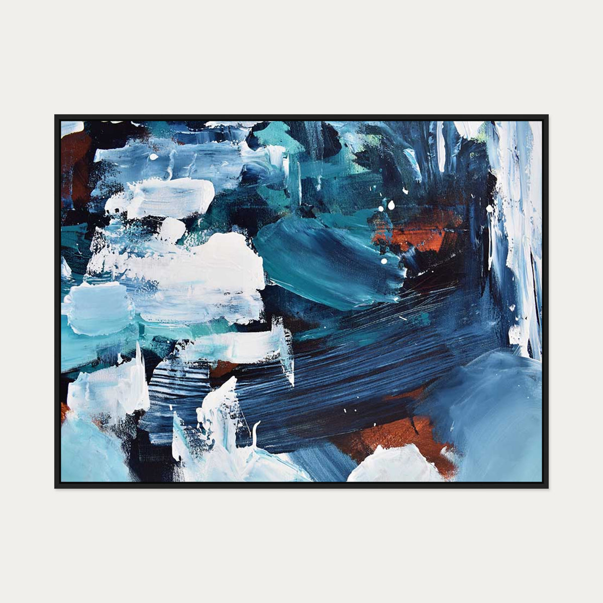 Abstract 189 Canvas Art — 90 x 120 cm — Black Frame