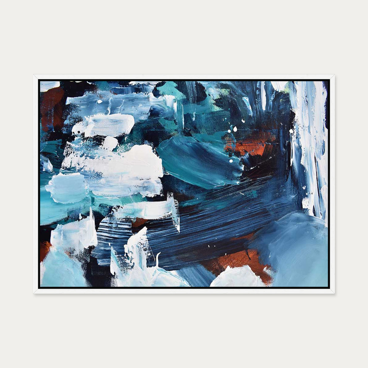 Abstract 189 Canvas Art — 50 x 70 cm — White Frame