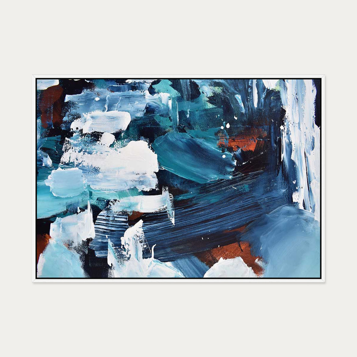 Abstract 189 Canvas Art — 70 x 100 cm — White Frame