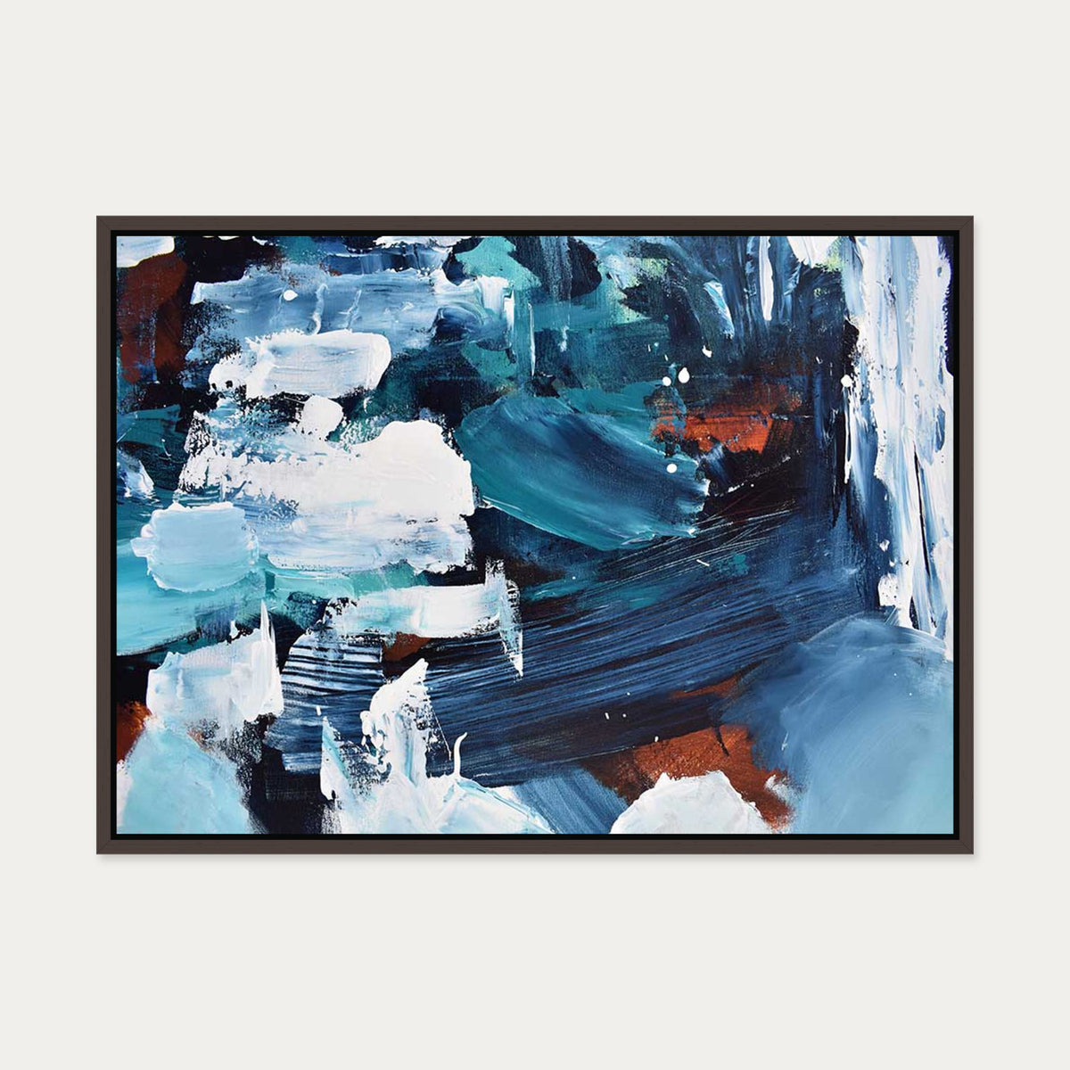 Abstract 189 Canvas Art — 50 x 70 cm — Brown Frame