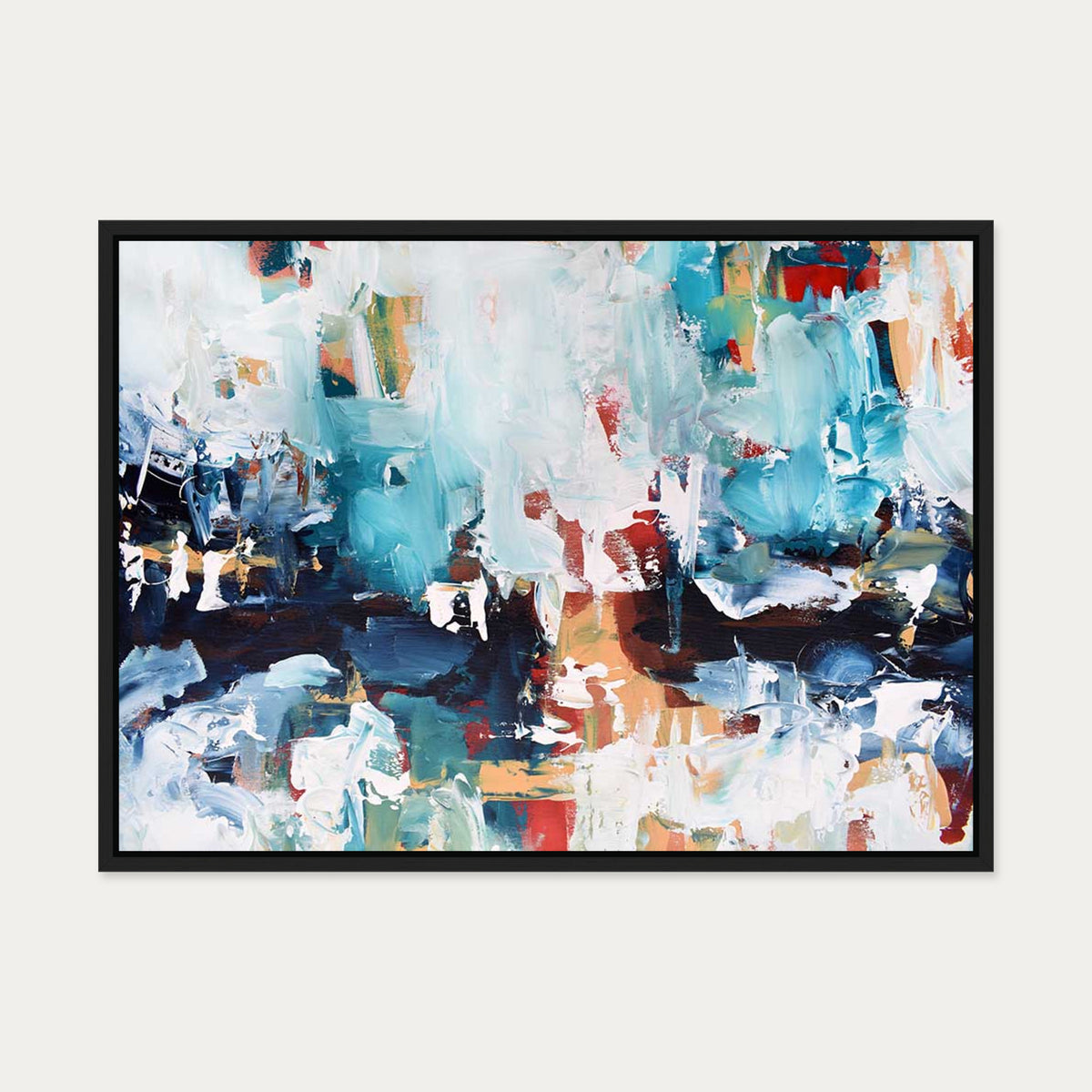 Abstract 211 Canvas Art — 50 x 70 cm — Black Frame