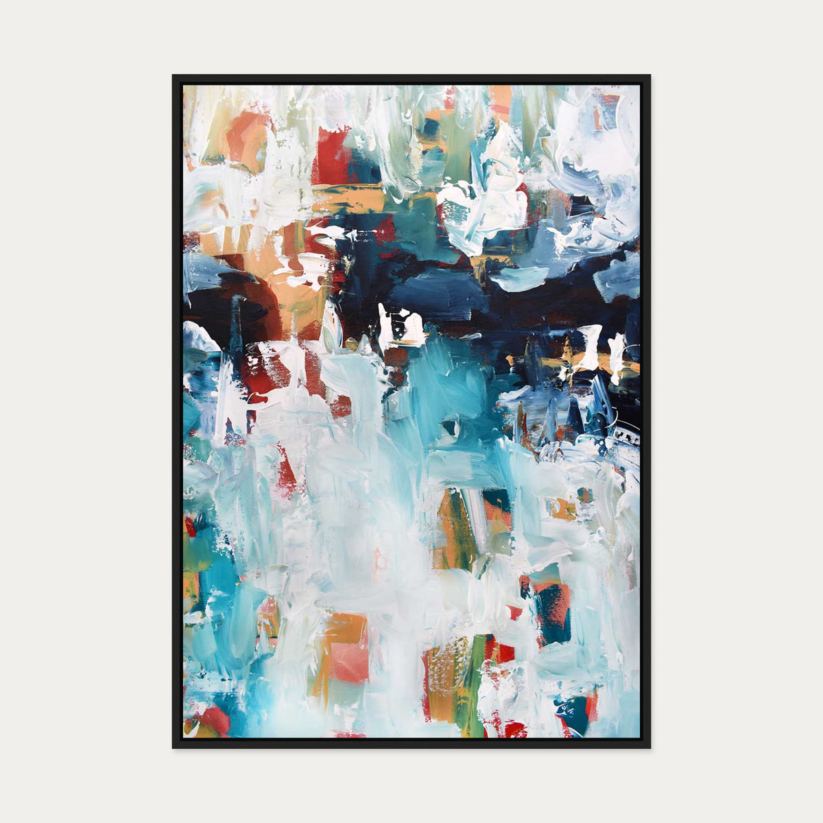 Abstract 217 Canvas Art — 70 x 100 cm — Black Frame
