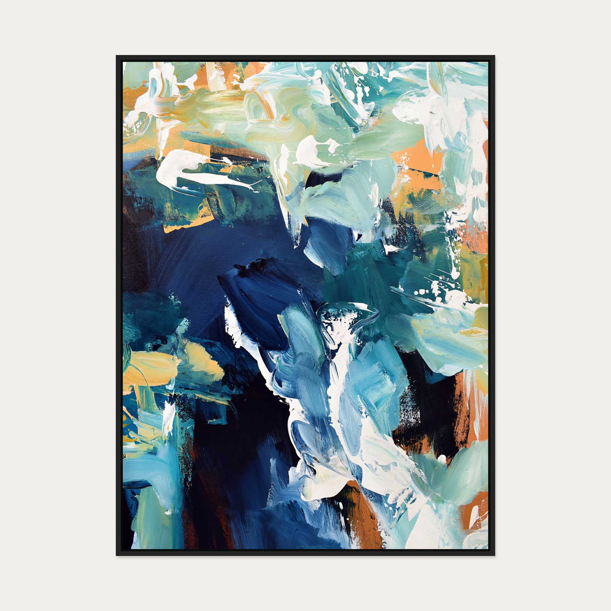 Abstract 218 Canvas Art — 90 x 120 cm — Black Frame