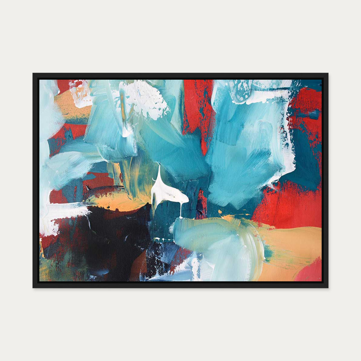 Abstract 220 Canvas Art — 50 x 70 cm — Black Frame