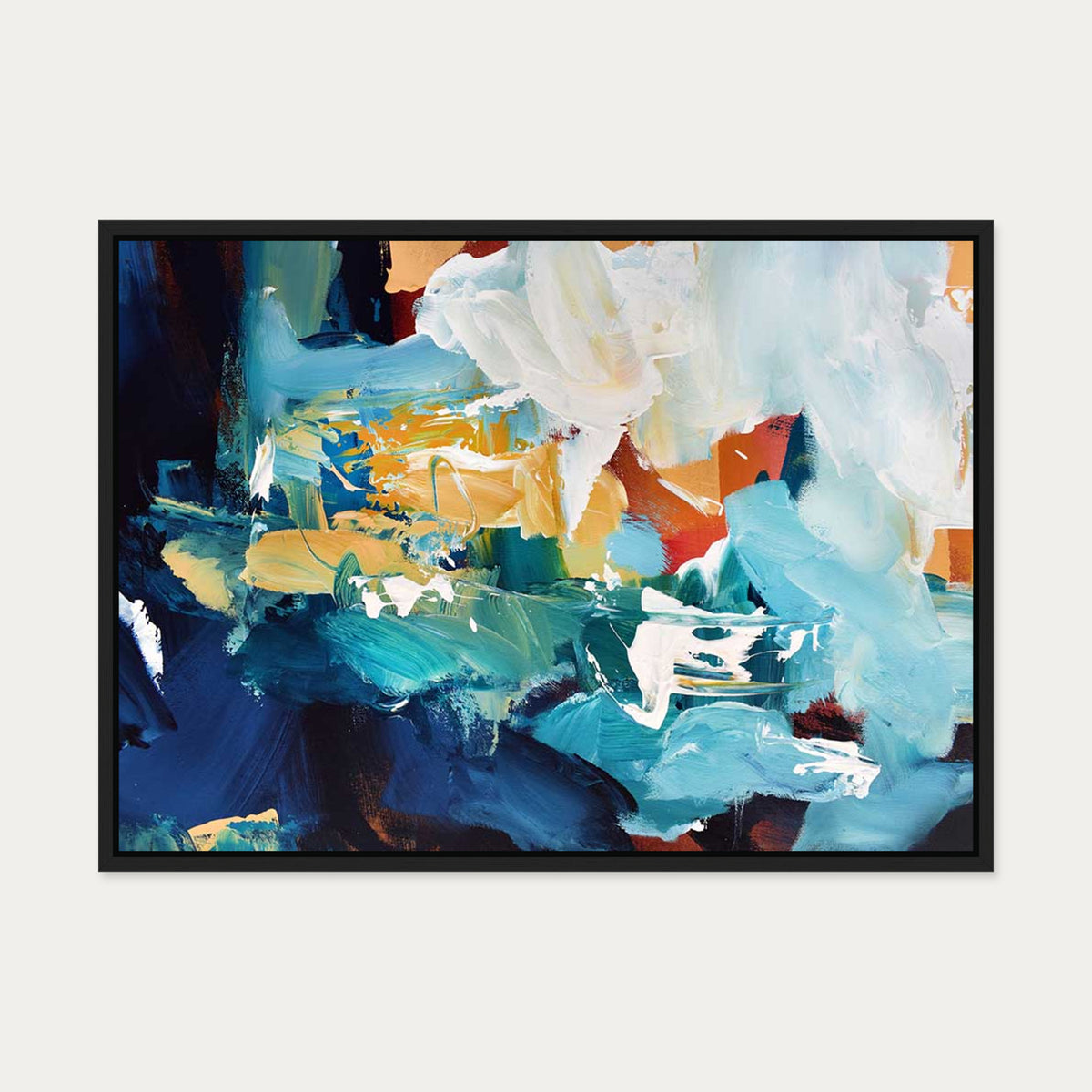 Abstract 226 Canvas Art — 50 x 70 cm — Black Frame