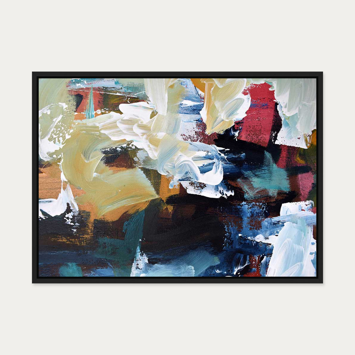 Abstract 298 Canvas Art — 50 x 70 cm — Black Frame
