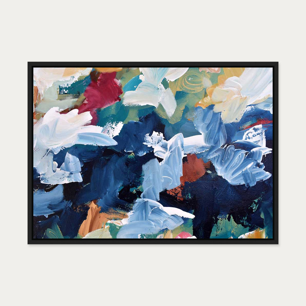 Abstract 309 Canvas Art — 50 x 70 cm — Black Frame