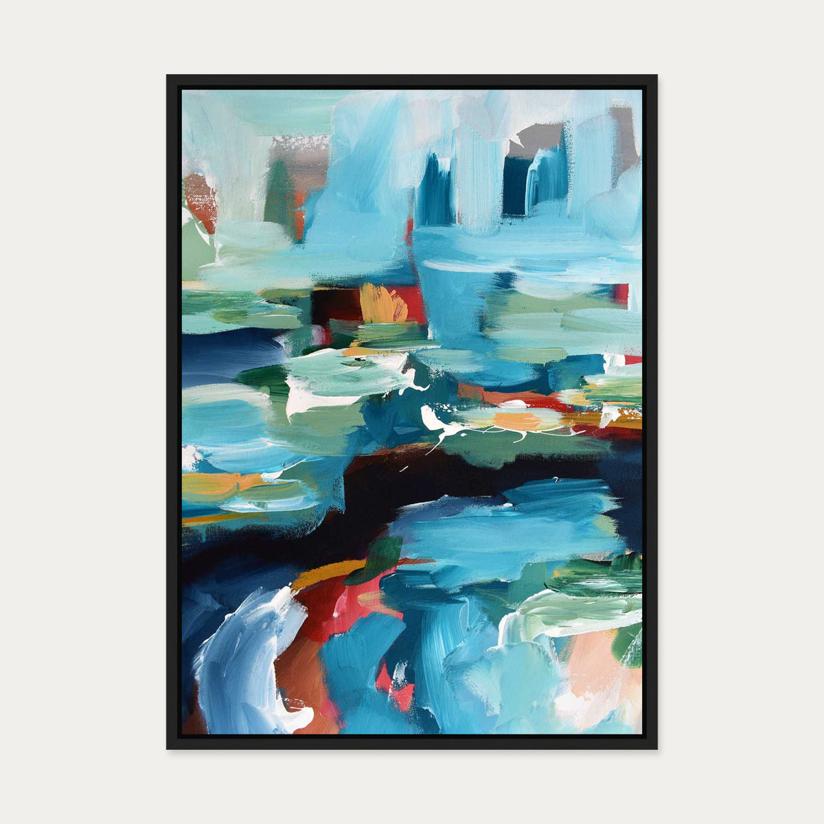 Abstract 353 Canvas Art — 50 x 70 cm — Black Frame