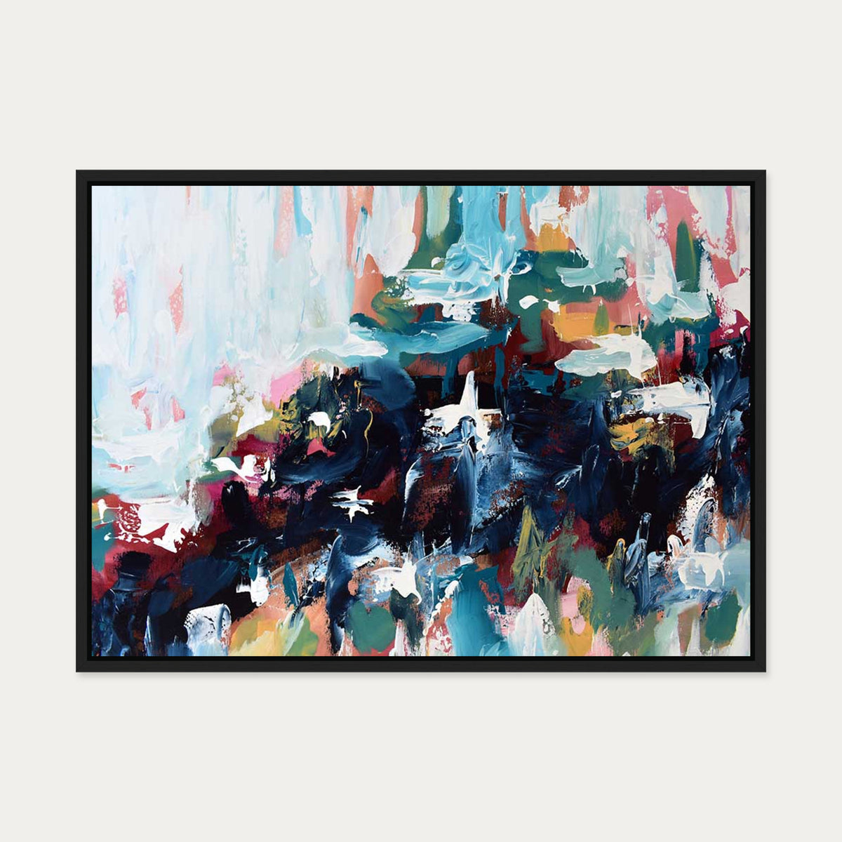 Abstract 377 Canvas Art — 50 x 70 cm — Black Frame
