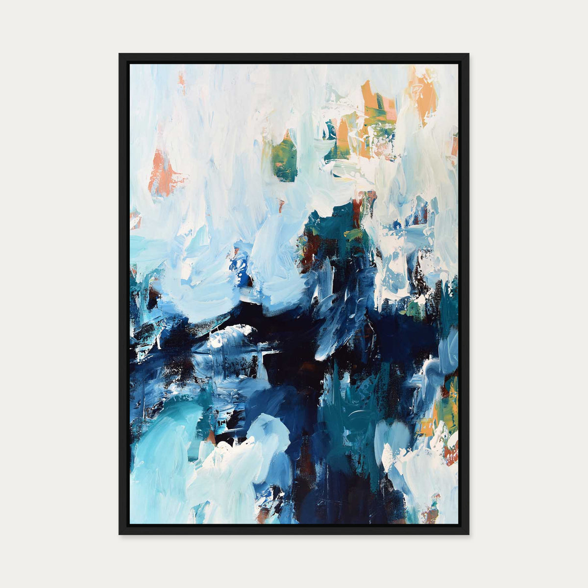 Abstract 384 Canvas Art — 50 x 70 cm — Black Frame