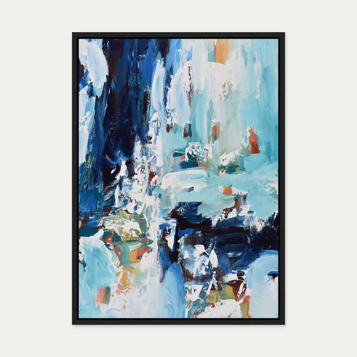 Abstract 385 Canvas Art — 50 x 70 cm — Black Frame