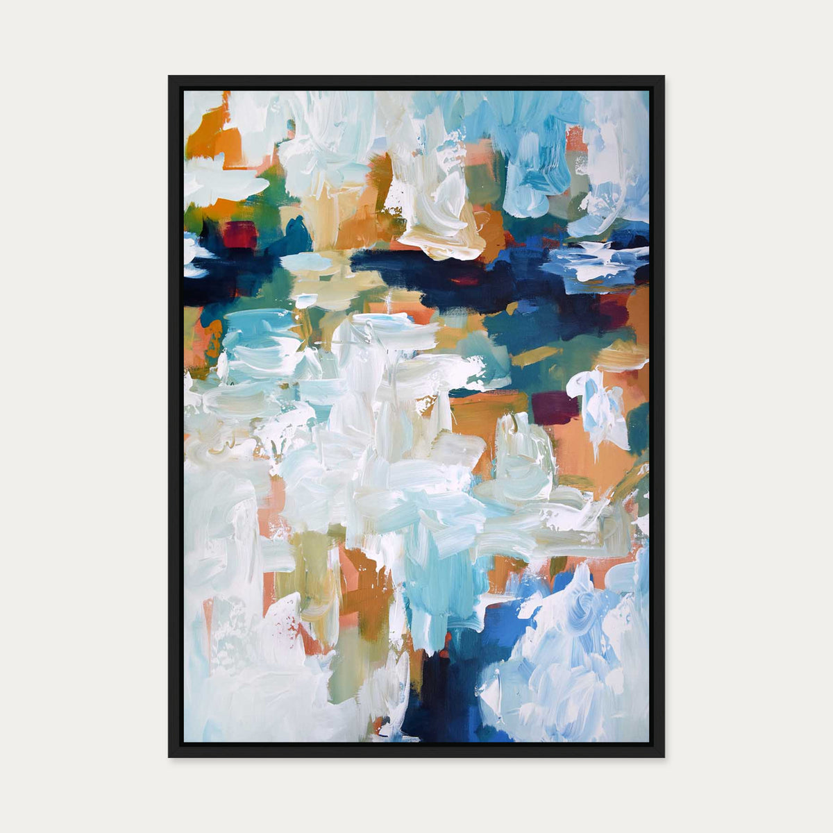 Abstract 409 Canvas Art — 50 x 70 cm — Black Frame