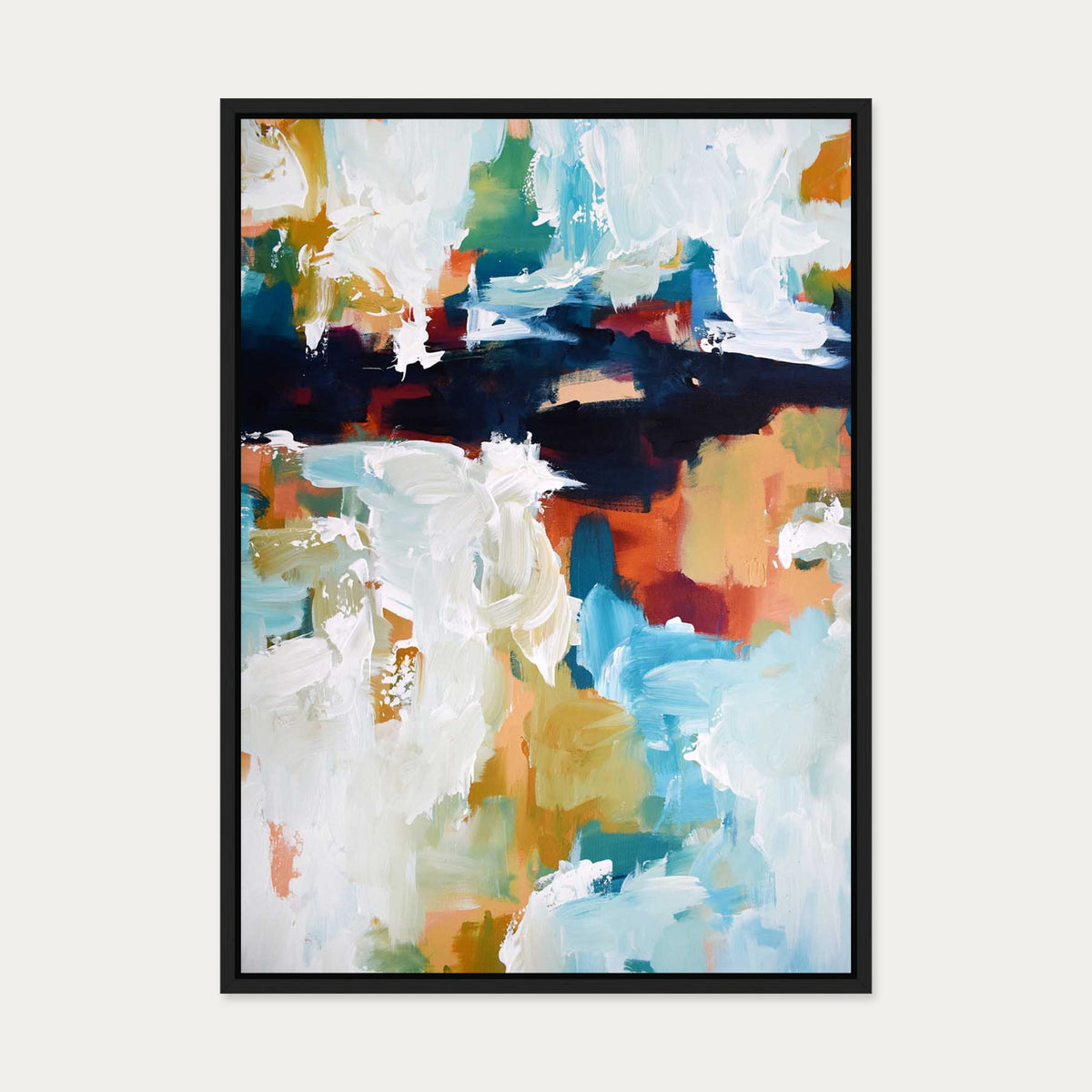Abstract 410 Canvas Art — 50 x 70 cm — Black Frame