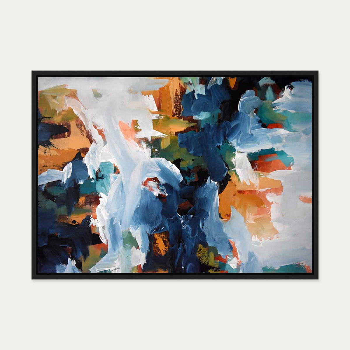 Abstract 400 Canvas Art — 50 x 70 cm — Black Frame