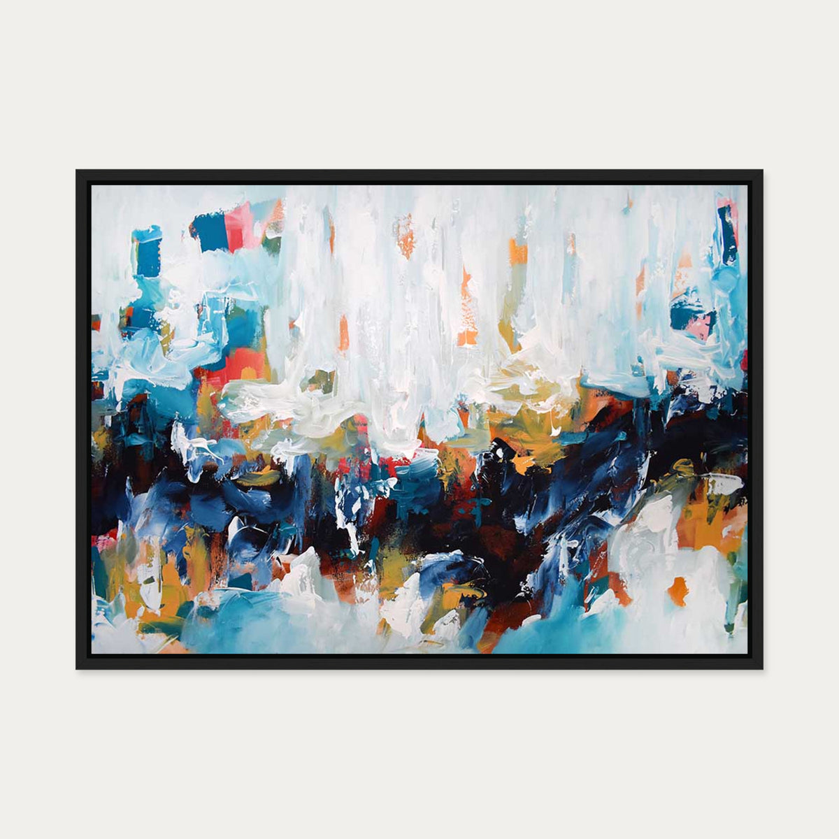 Abstract 423 Canvas Art — 50 x 70 cm — Black Frame