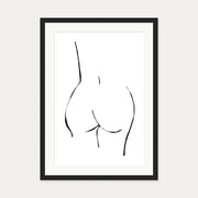 Line Drawing Nude Art Print — 50 x 70 cm — Black Frame