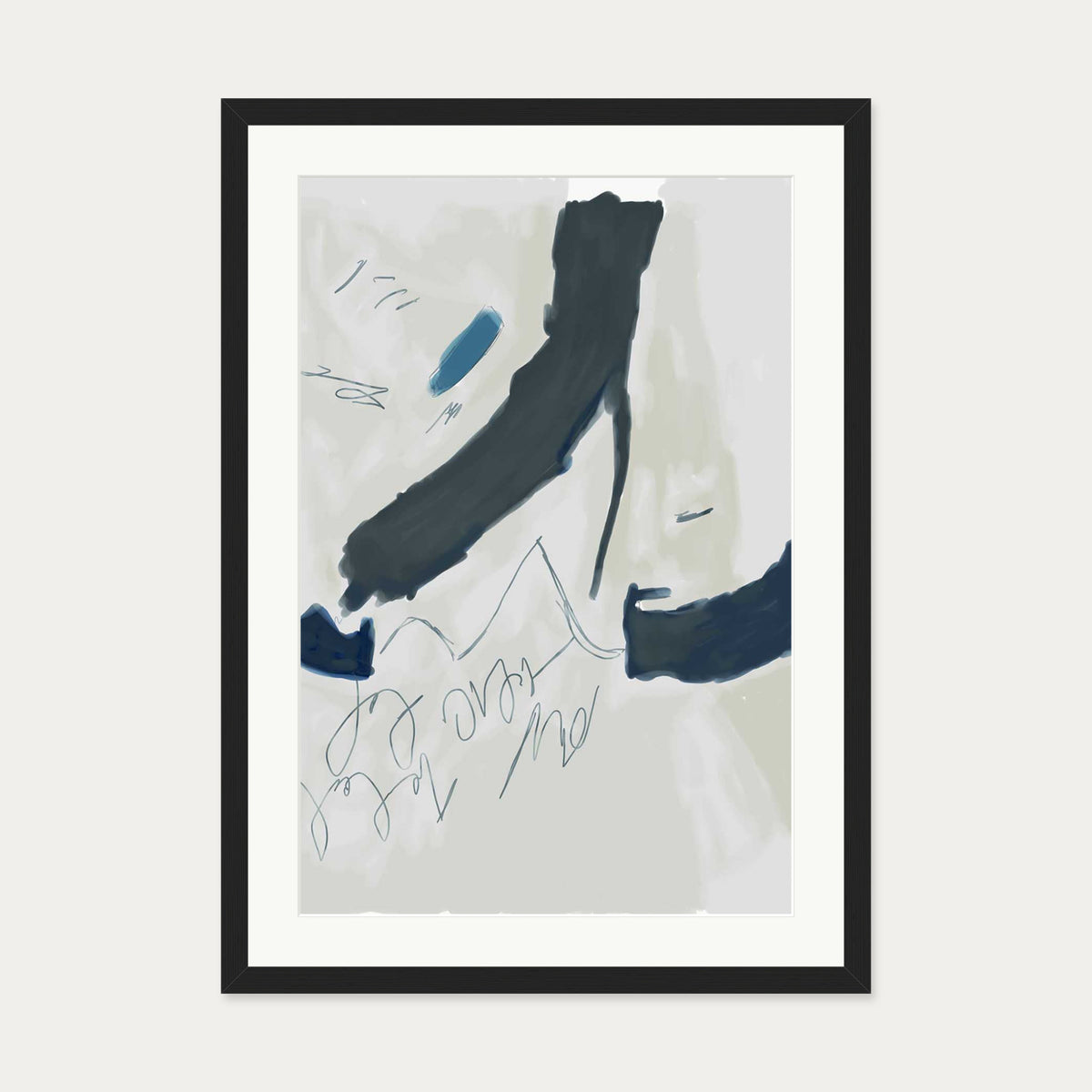 Abstract Illustration Art Print — 50 x 70 cm — Black Frame