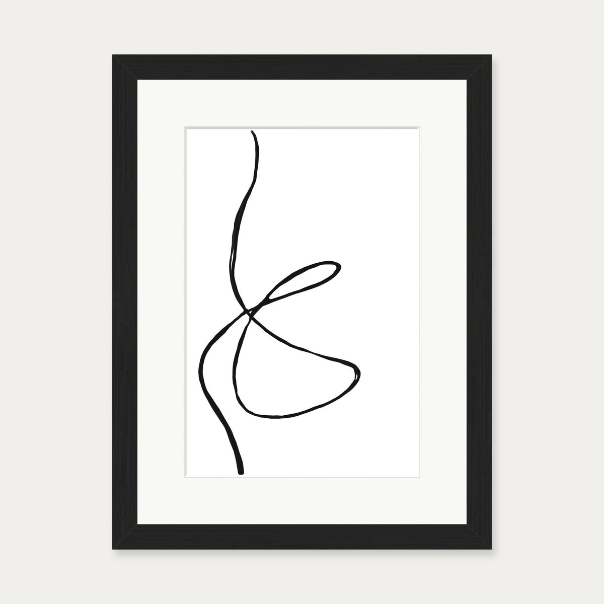 Modern Line Drawing Art Print — 30 x 40 cm — Black Frame