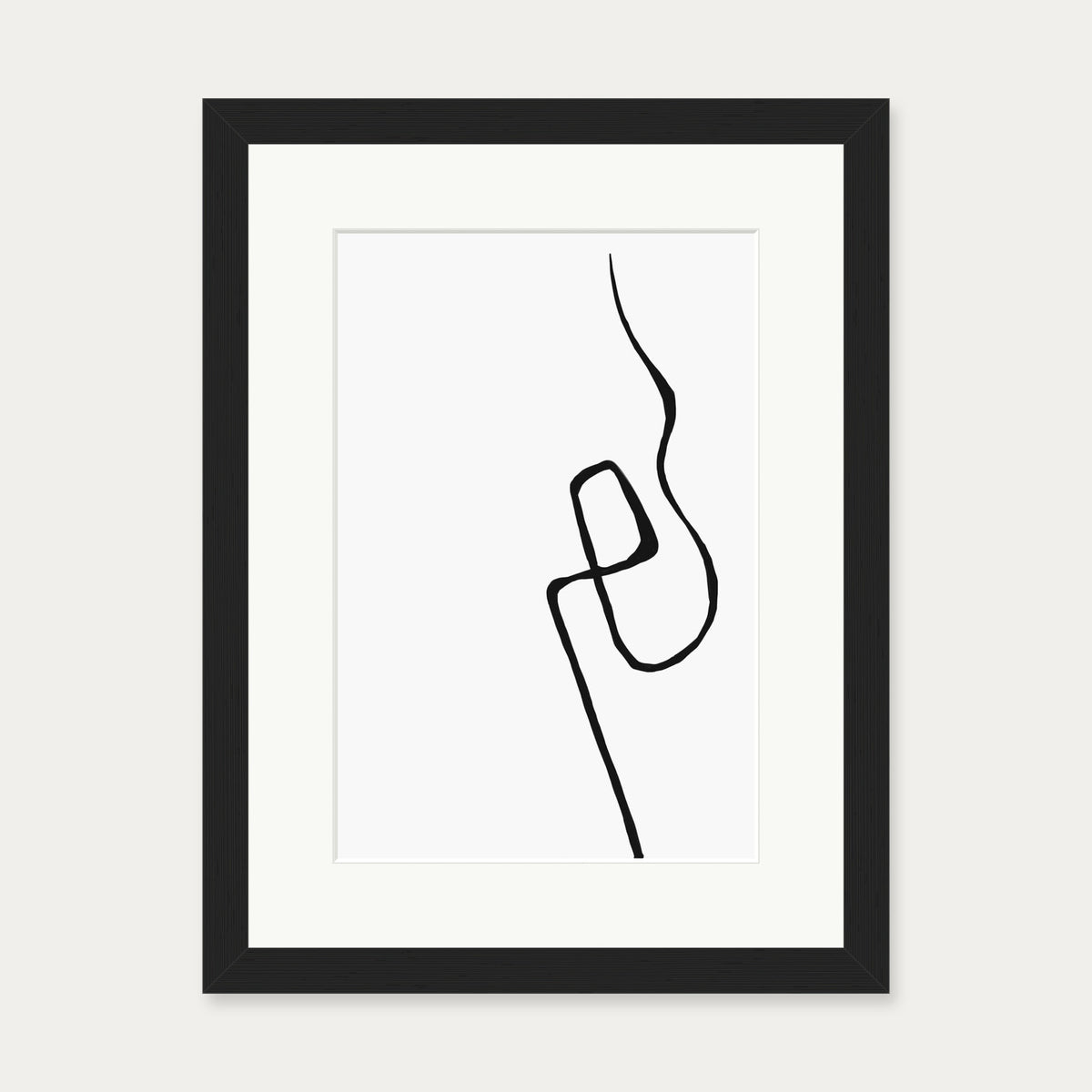 Modern Line Drawing 2 Art Print — 30 x 40 cm — Black Frame
