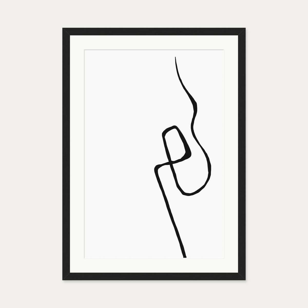 Modern Line Drawing 2 Art Print — 50 x 70 cm — Black Frame