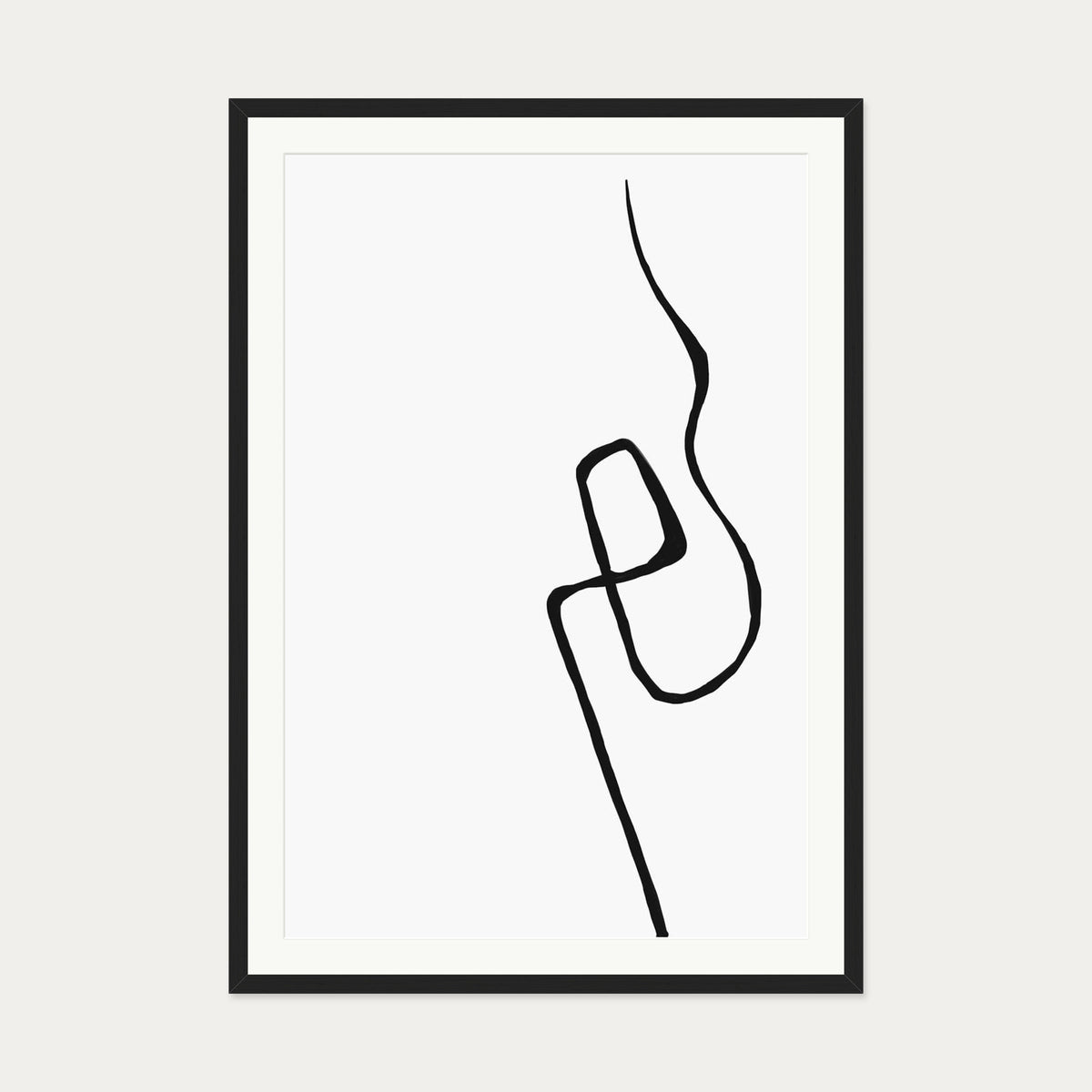 Modern Line Drawing 2 Art Print — 70 x 100 cm — Black Frame