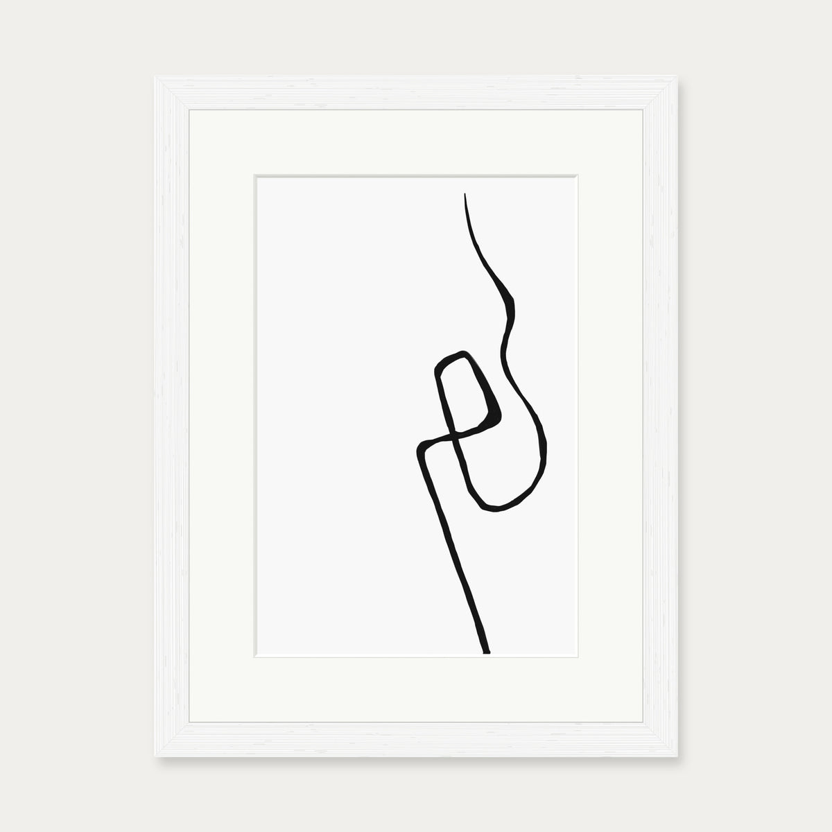 Modern Line Drawing 2 Art Print — 30 x 40 cm — White Frame
