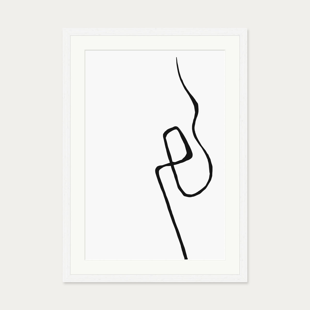 Modern Line Drawing 2 Art Print — 50 x 70 cm — White Frame