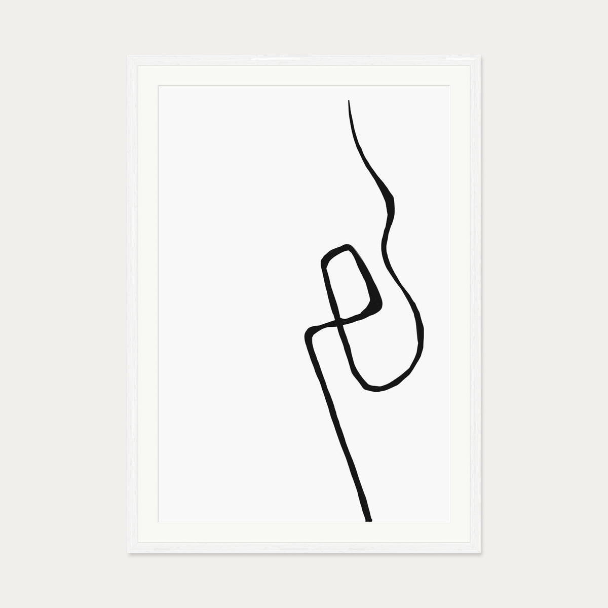 Modern Line Drawing 2 Art Print — 70 x 100 cm — White Frame