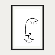 Face Line Drawing Art Print — 50 x 70 cm — Black Frame