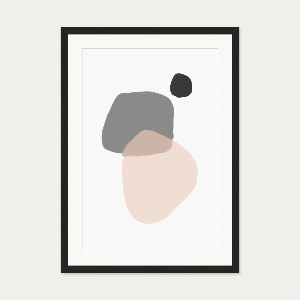 Minimal Abstract Shapes Art Print — 50 x 70 cm — Black Frame