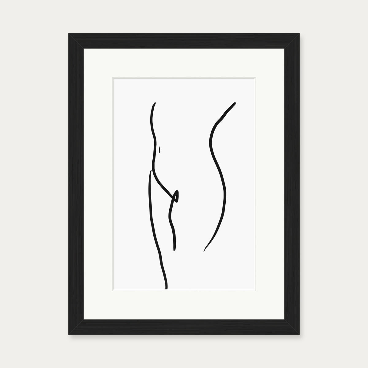Body Line Drawing Art Print — 30 x 40 cm — Black Frame
