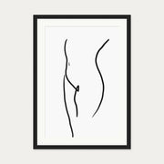 Body Line Drawing Art Print — 50 x 70 cm — Black Frame