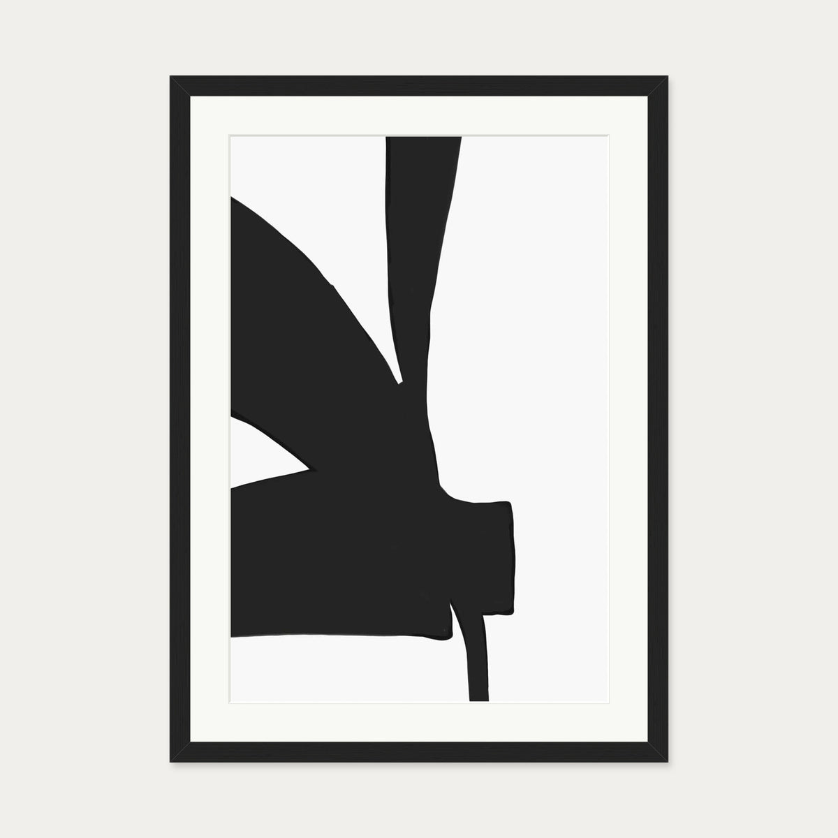 Abstract Black Lines 2 Art Print — 50 x 70 cm — Black Frame