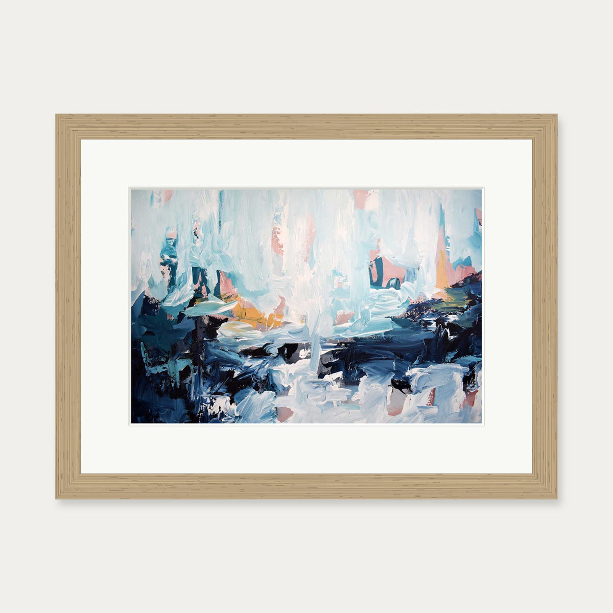 Abstract 443 Art Print — 30 x 40 cm — Oak Frame
