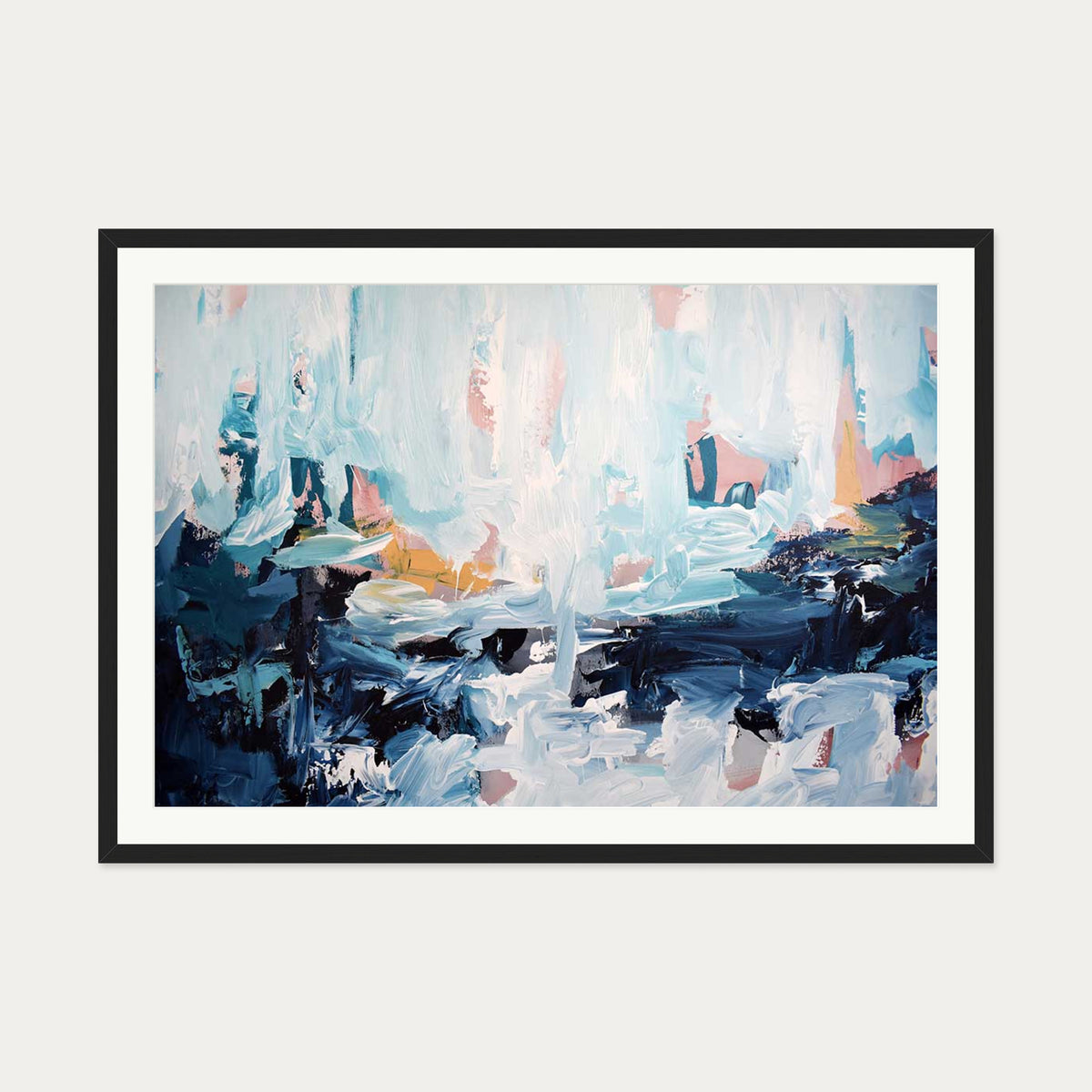 Abstract 443 Art Print — 70 x 100 cm — Black Frame