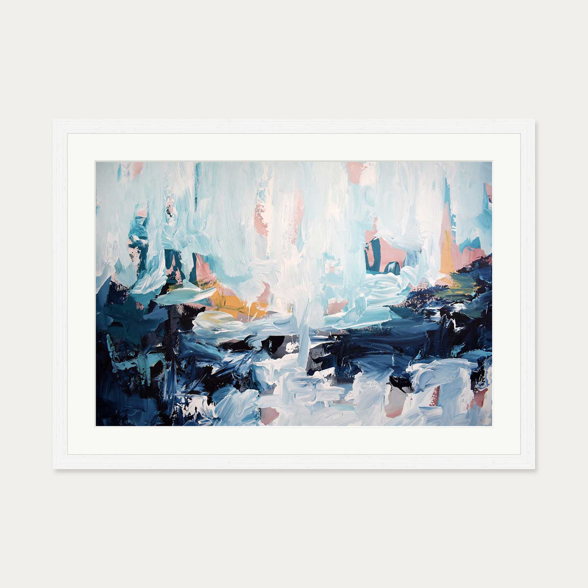 Abstract 443 Art Print — 50 x 70 cm — White Frame