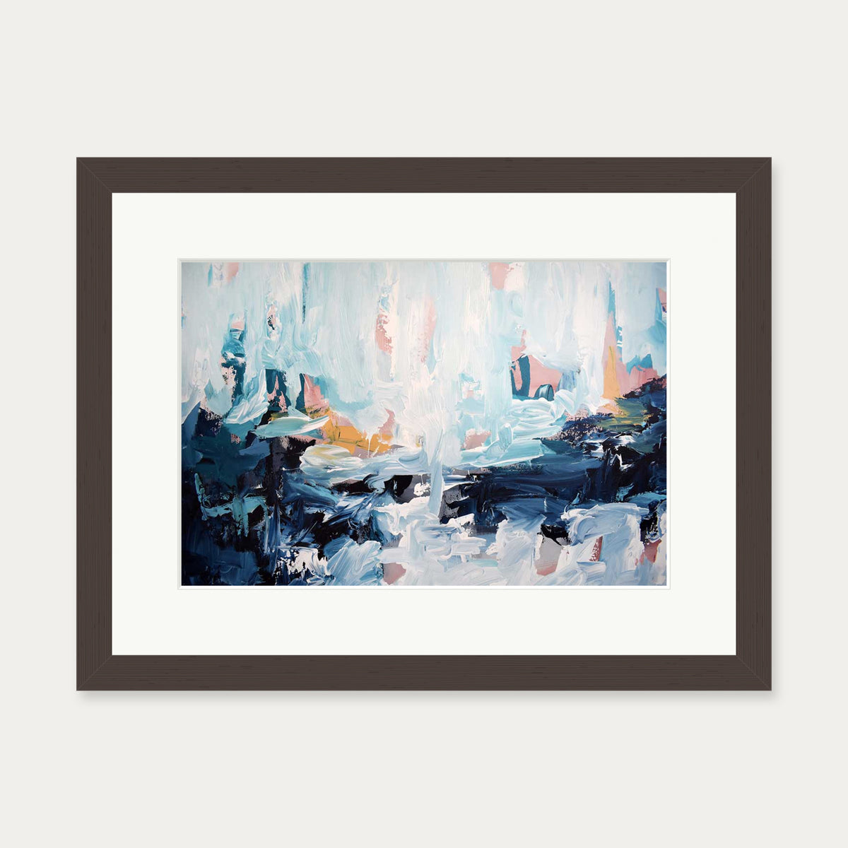 Abstract 443 Art Print — 30 x 40 cm — Brown Frame