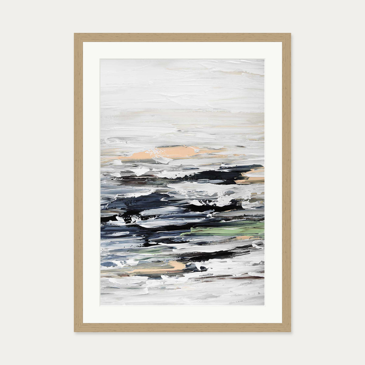 Abstract 458 Art Print — 50 x 70 cm — Oak Frame