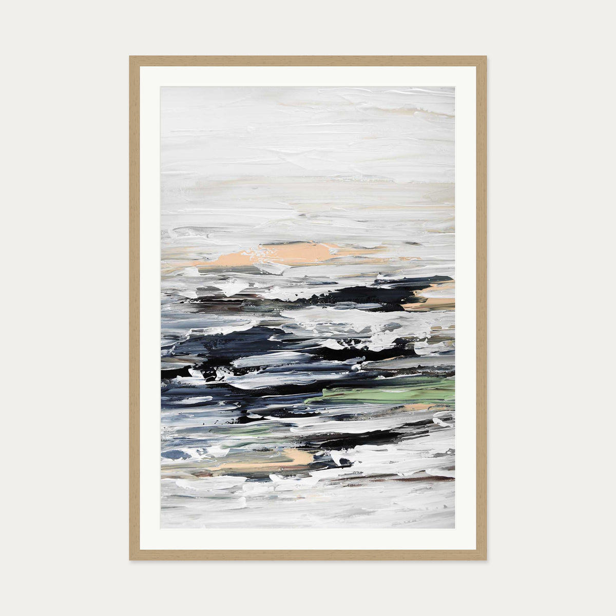 Abstract 458 Art Print — 70 x 100 cm — Oak Frame