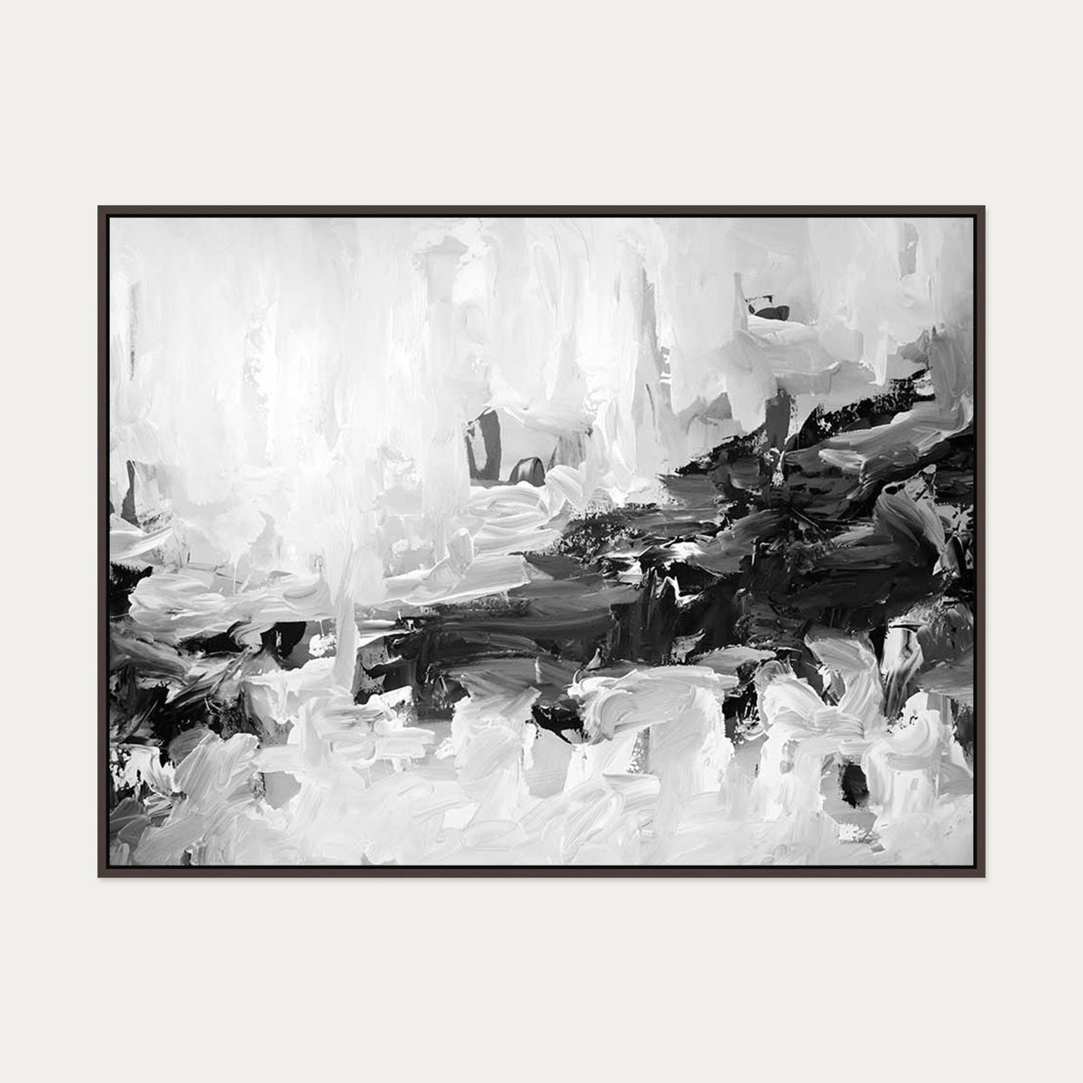 Abstract 441 Canvas Art — 90 x 120 cm — Brown Frame