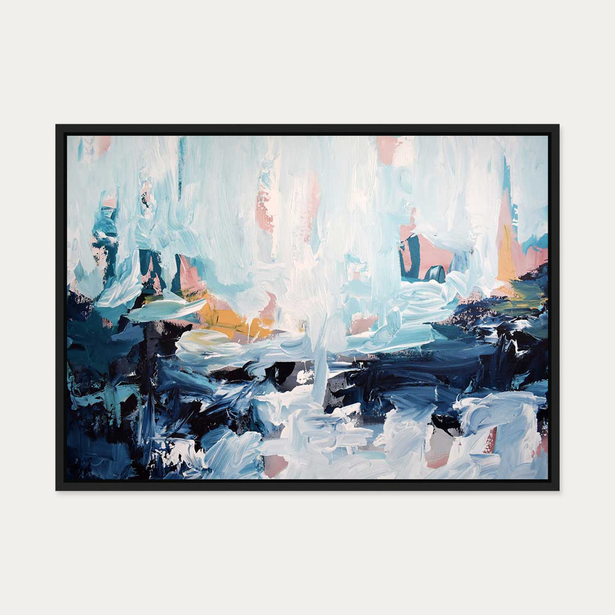 Abstract 443 Canvas Art — 50 x 70 cm — Black Frame