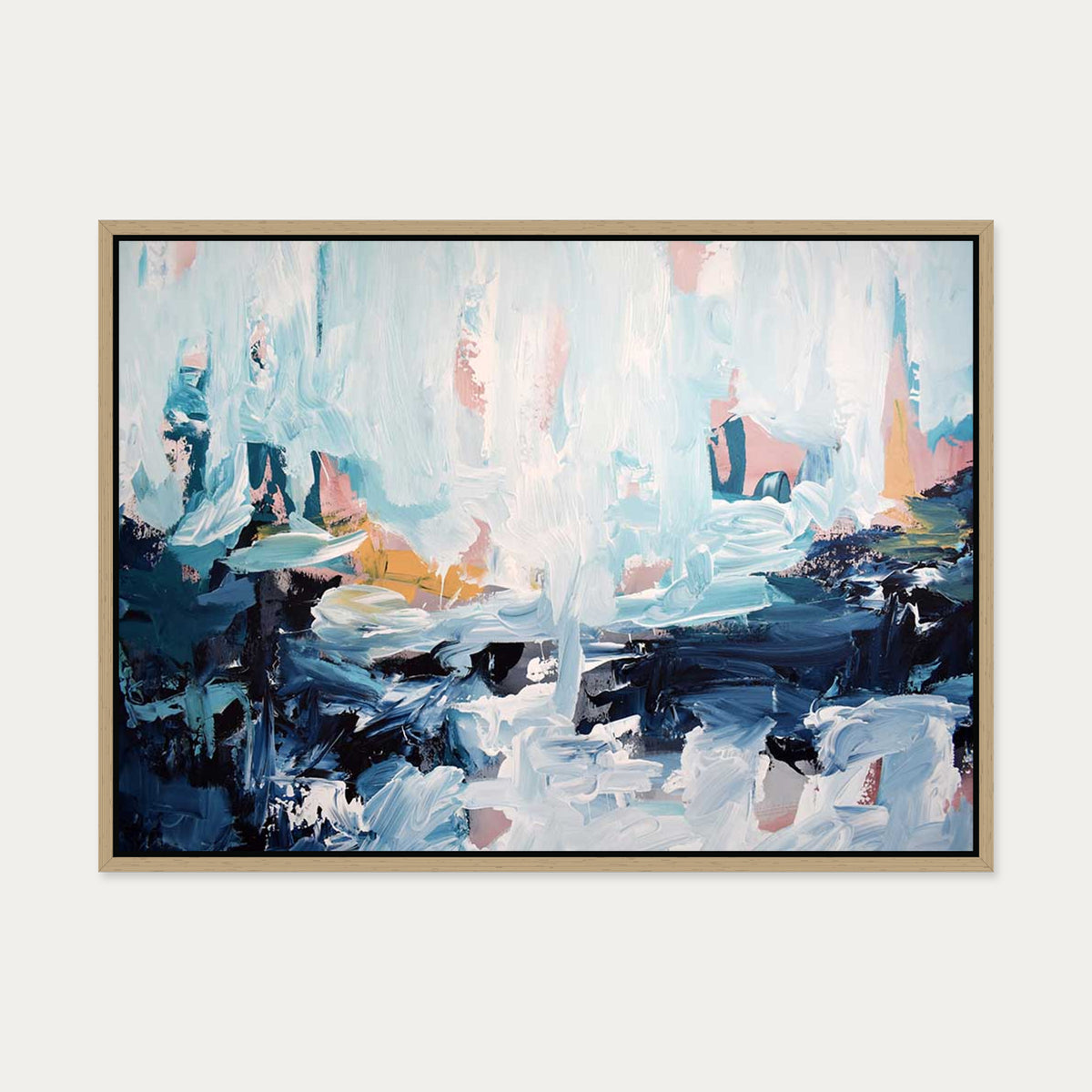 Abstract 443 Canvas Art — 50 x 70 cm — Oak Frame