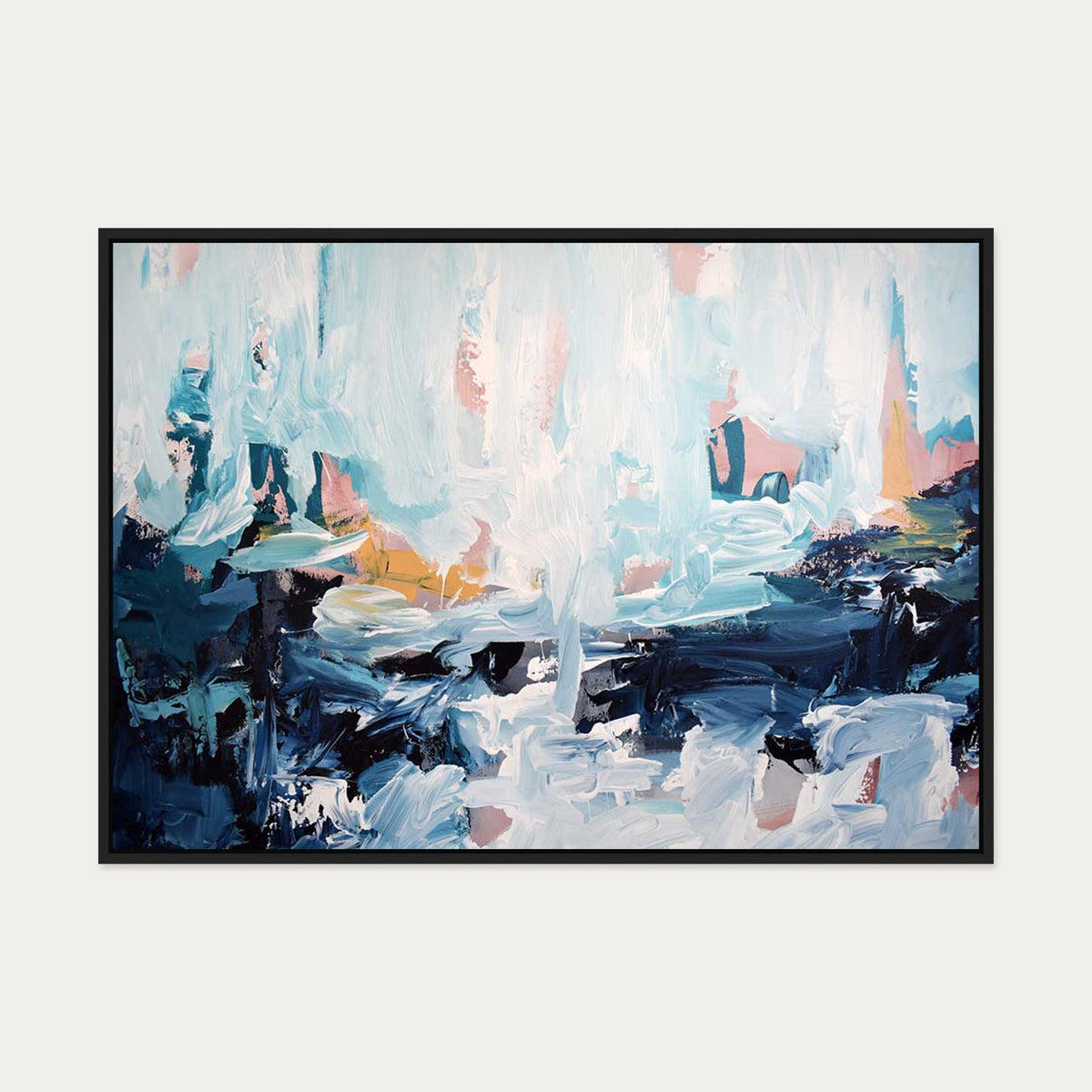 Abstract 443 Canvas Art — 70 x 100 cm — Black Frame